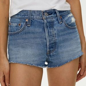 Levis high-rise micro jean cutoff shorts